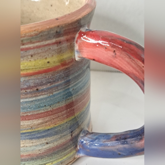 Handmade pottery mug, wheel thrown pottery mug, ceramic coffee cup - Picture 3 of 6